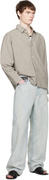 COOR Khaki Stripe Cotton Lounge Shirt