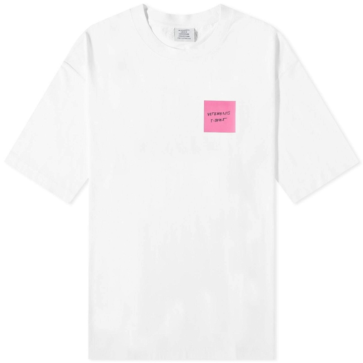 Photo: Vetements Sticker Logo T-Shirt in White