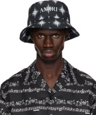 AMIRI Black Starburst Bucket Hat