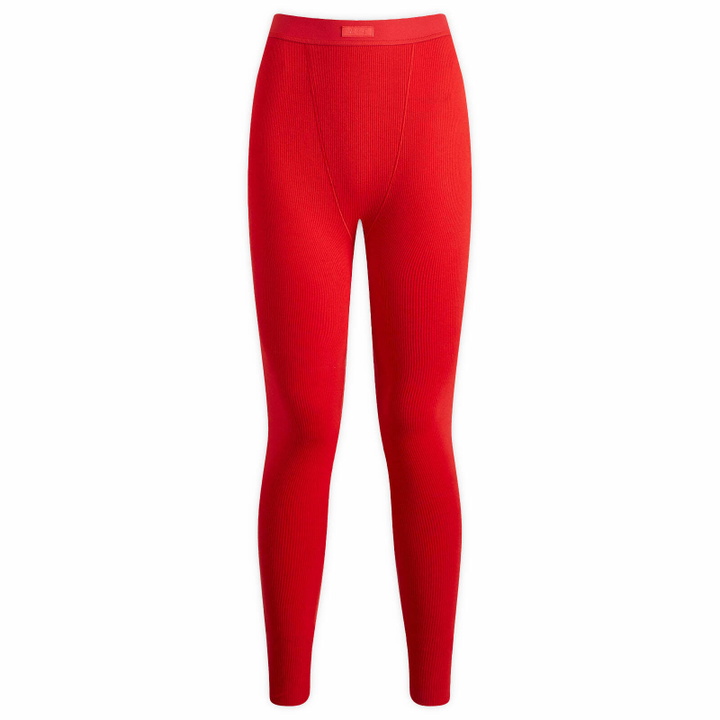 Photo: SKIMS Women's Cotton Rib Legging in Cranberry
