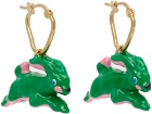 Marni Gold & Green Rabbit Earrings
