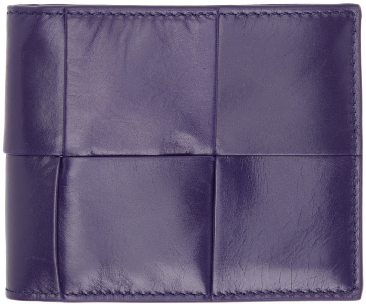 Photo: Bottega Veneta Purple Intreccio Bifold Wallet