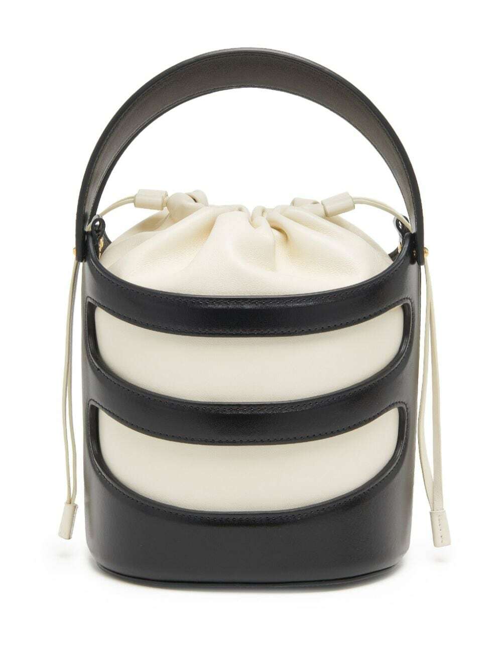 Alexander Mcqueen Women Two-Tone Leather And Raffia The Rise Bucket Bag