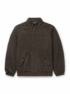 Auralee - Wool, Alpaca and Silk-Blend Tweed Bomber Jacket - Brown
