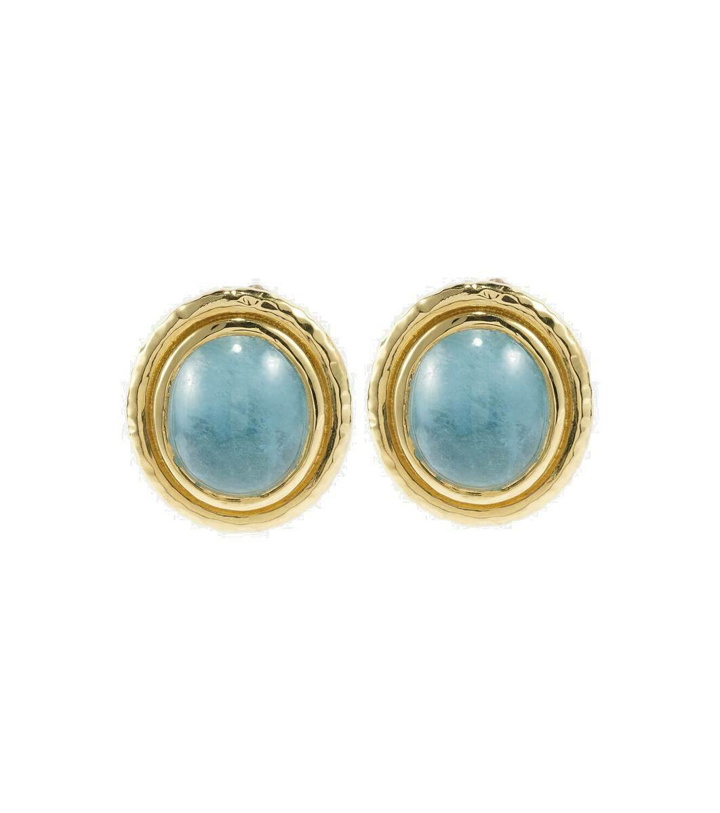 Photo: Octavia Elizabeth Horizon 18kt gold earrings with aquamarines