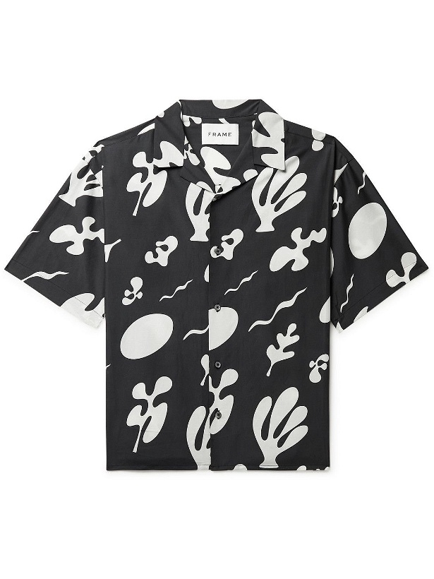 Photo: FRAME - Camp-Collar Printed Cotton and Silk-Blend Shirt - Black