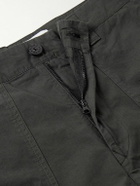 Stone Island - Straight-Leg Garment-Dyed Organic Cotton-Canvas Trousers - Gray
