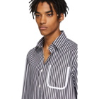 Daniel W. Fletcher Black and White Striped Tie Shirt