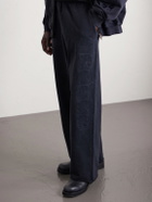 VETEMENTS - Straight-Leg Logo-Embroidered Cotton-Jersey Sweatpants - Black