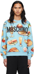 Moschino Blue Food Print Sweatshirt