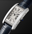 Cartier - Tank Américaine Automatic 45mm Steel and Alligator Watch - Men - White