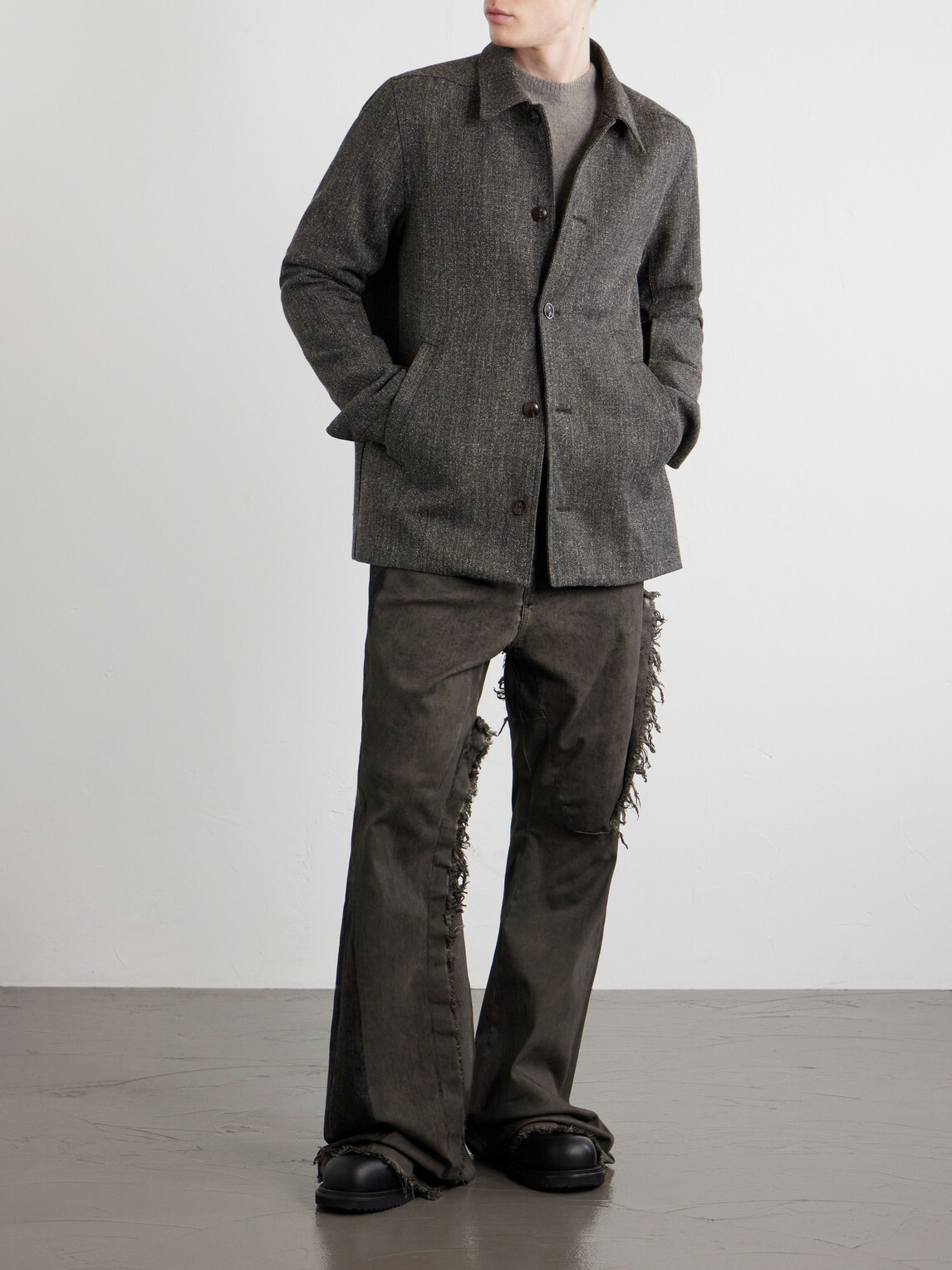 Rick Owens - Brad Wool and Linen-Blend Jacket - Gray