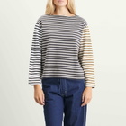 Beams Boy Women's Elbow Patch Basque Long Sleeve T-Shirt in Multi