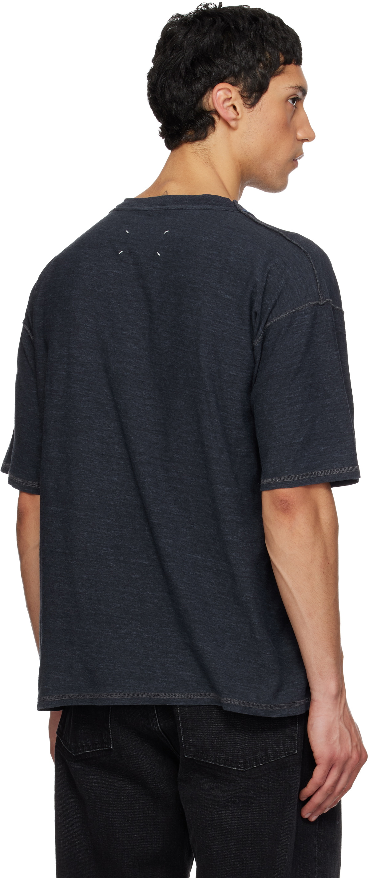 Maison Margiela Navy Exposed Seam T-shirt Maison Margiela
