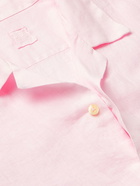 120% - Camp-Collar Linen Shirt - Pink