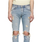 Unravel Blue Dirty Distressed Skinny Jeans