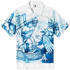 Endless Joy Men's Odysseus Vacation Shirt in White/Blue