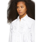 Chika Kisada White Ruffled and Shirred Shirt