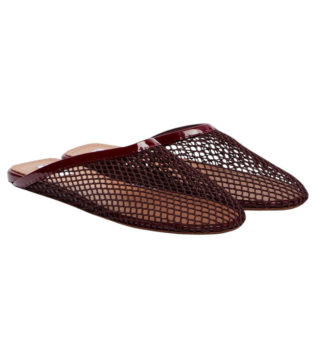alaia mule 110 fishnet red heart lambskin