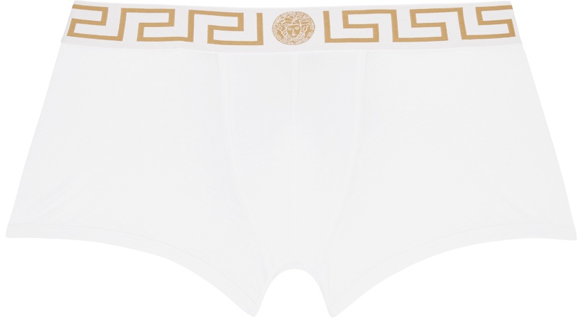 Versace Underwear Two-Pack White Greca Border Boxers Versace Underwear