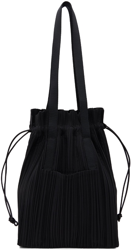 Photo: Pleats Please Issey Miyake Black Drawstring Pleats Bag