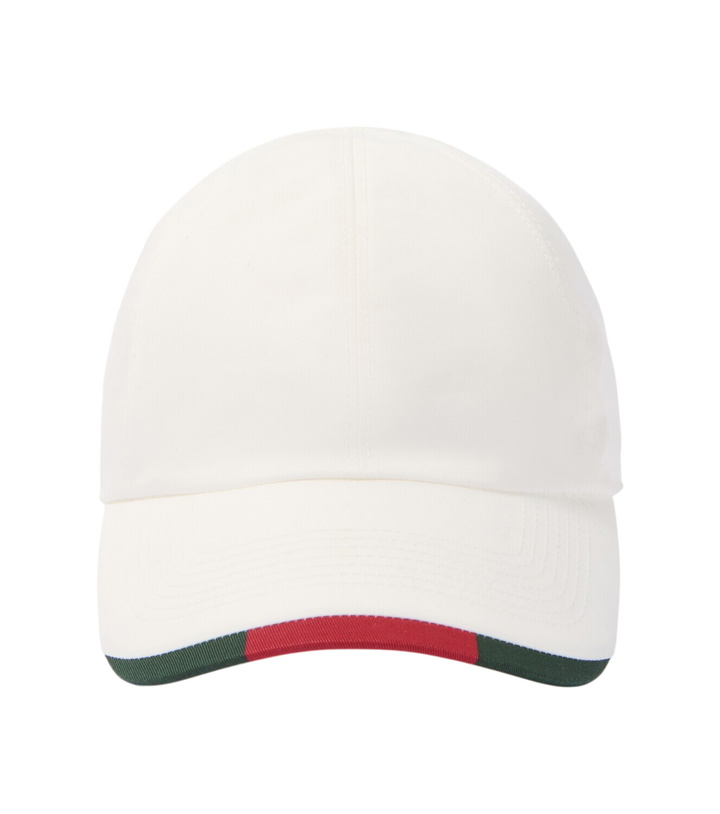 Photo: Gucci Web Stripe cotton-blend baseball cap