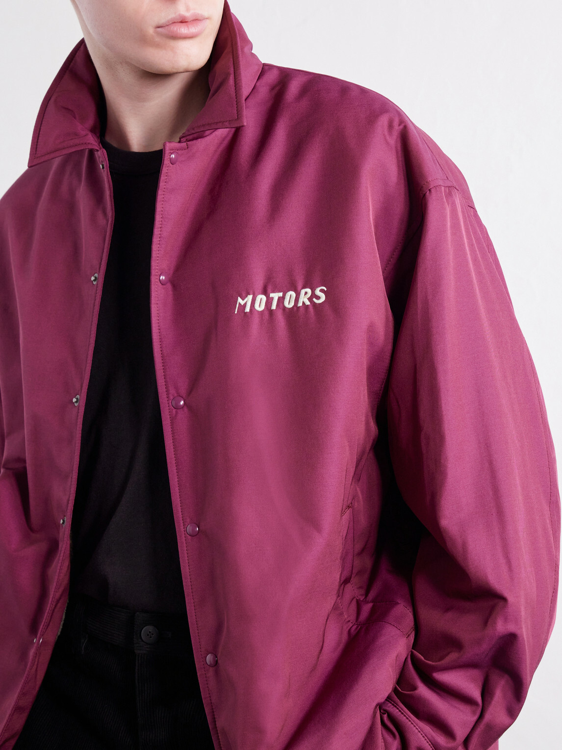 Visvim - Embroidered Wool and Silk-Blend-Twill Jacket - Burgundy