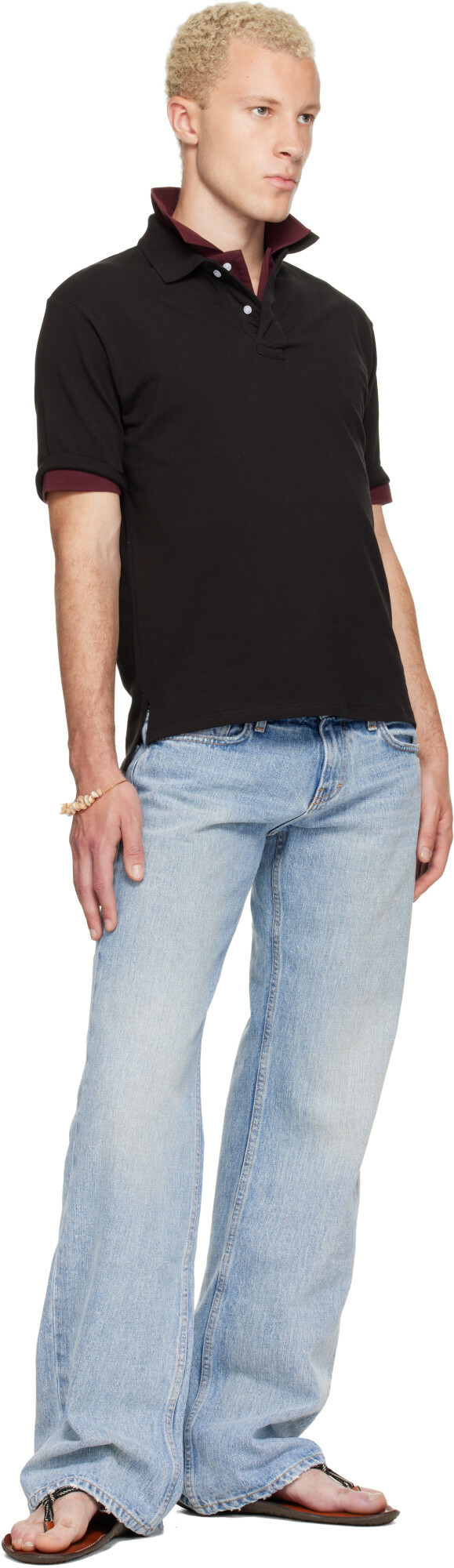 Raimundo Langlois Black Layered Polo