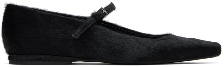 Photo: Loulou de Saison Black Leone Pony-Effect Leather Flats