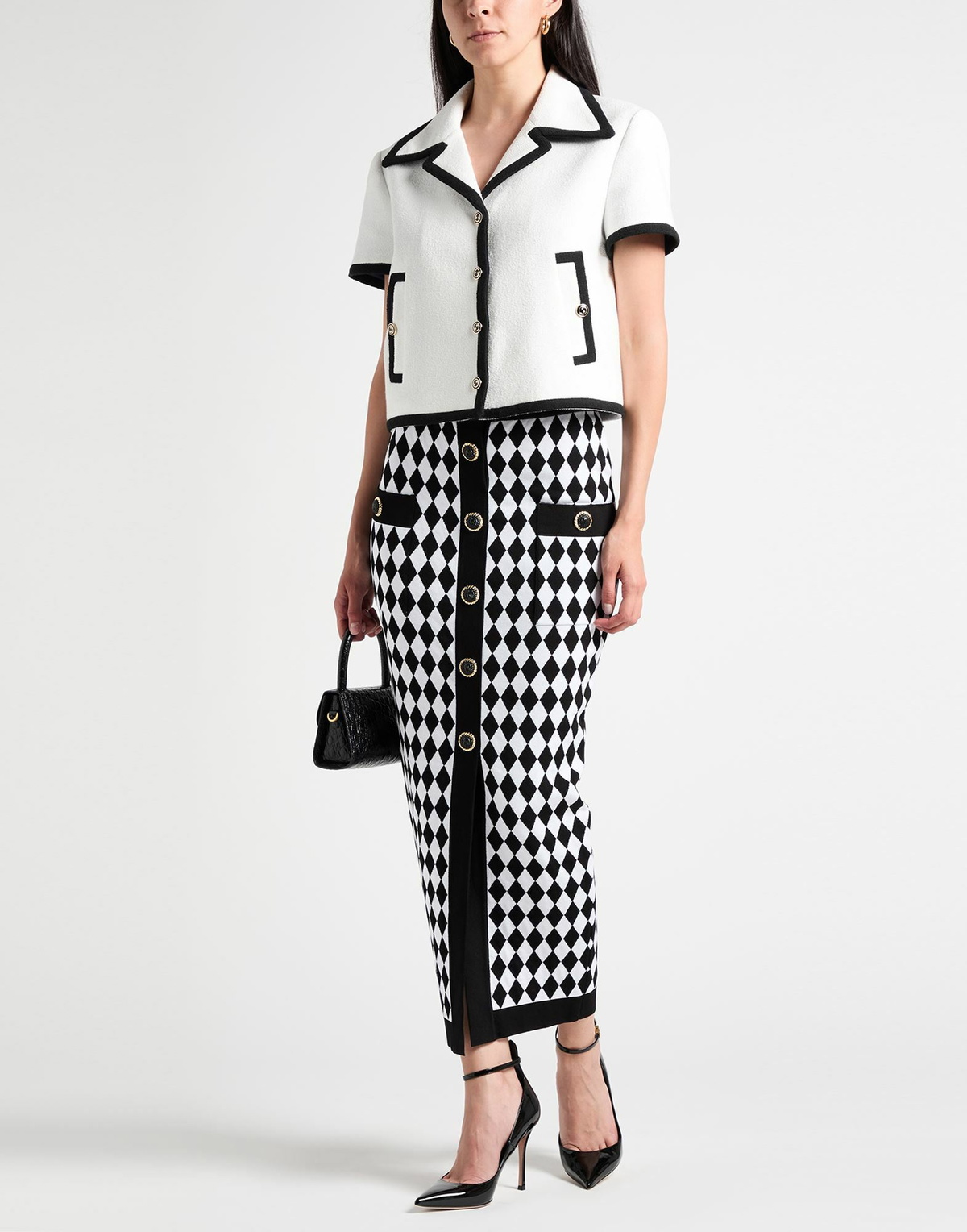 Balmain Womens Midi skirt in Black