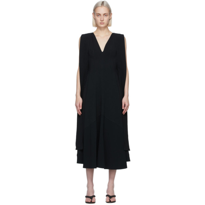 Victoria Beckham Black Double V Flare Dress Victoria Beckham