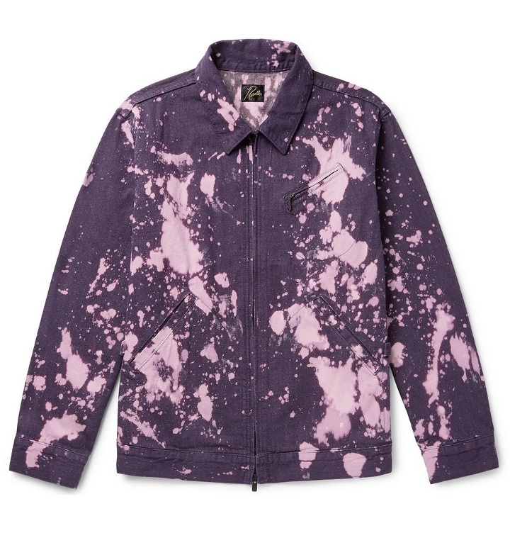 Photo: Needles - Bleach-Splattered Denim Jacket - Purple