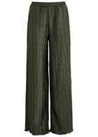 16 Arlington Mandrake Plissé Satin Trousers Khaki