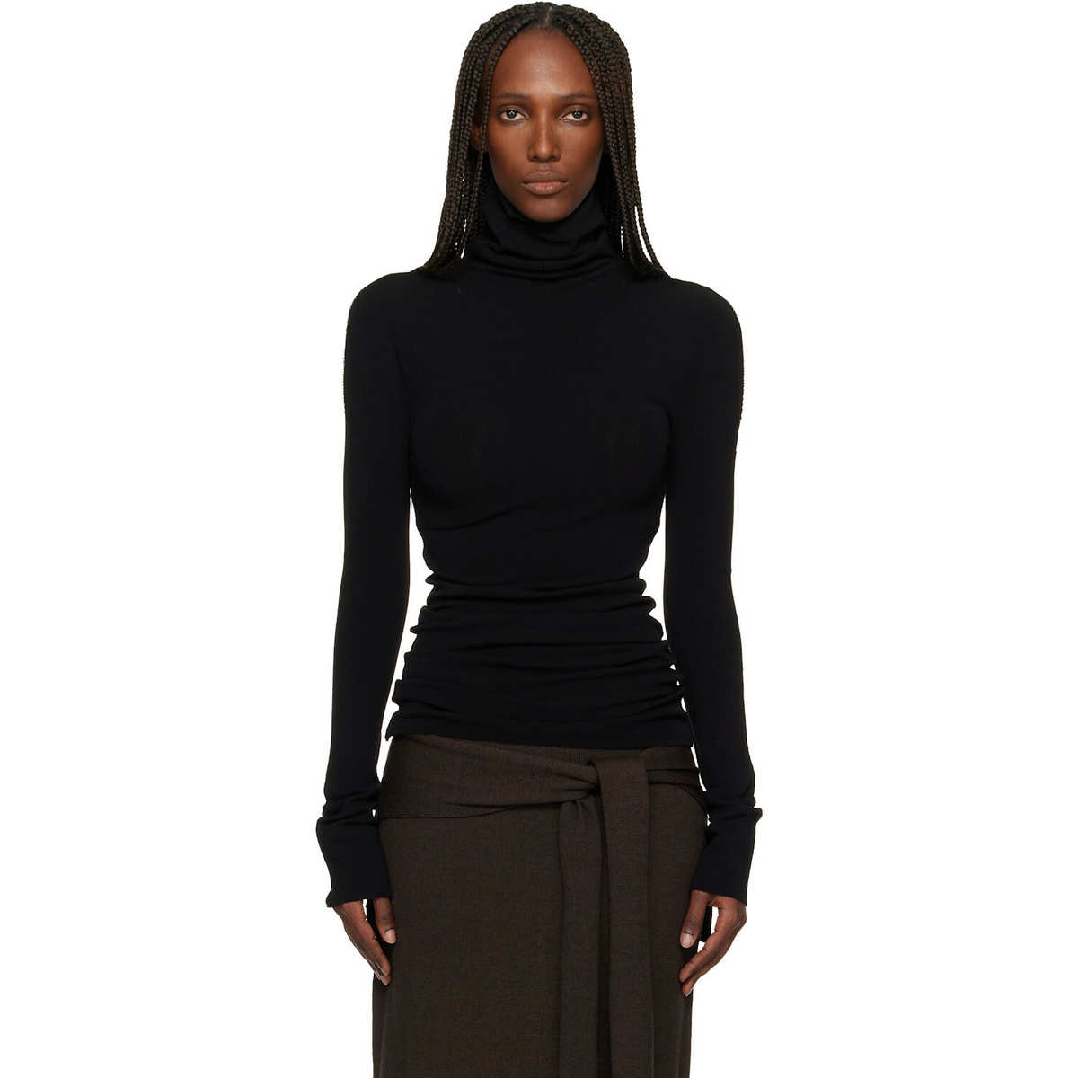 ISSEY MIYAKE Black October Cotton Baguette Turtleneck