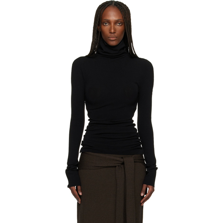 Photo: ISSEY MIYAKE Black October Cotton Baguette Turtleneck