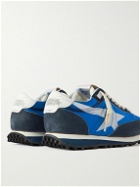 Golden Goose - Marathon Leather and Suede-Trimmed Nylon Sneakers - Blue