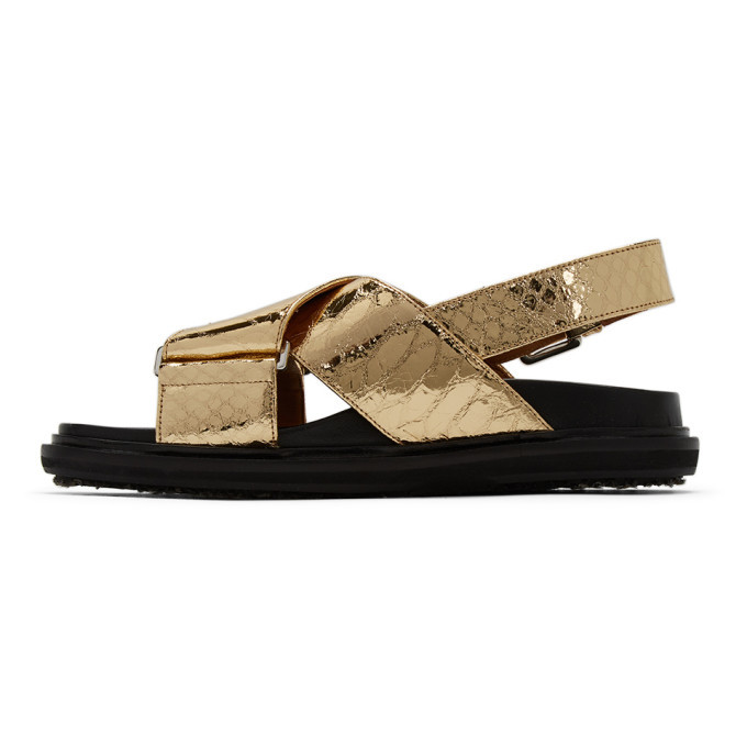 Marni Gold Snake Fussbett Sandals Marni