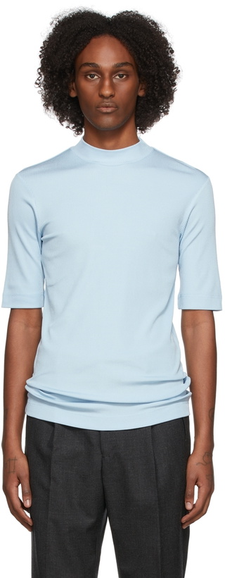 Photo: Dries Van Noten Blue Ribbed T-Shirt