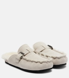 Brunello Cucinelli Shearling-lined suede slippers