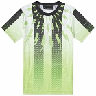 Neil Barrett Men's Thunderbolt Football T-Shirt in Green/Black/White