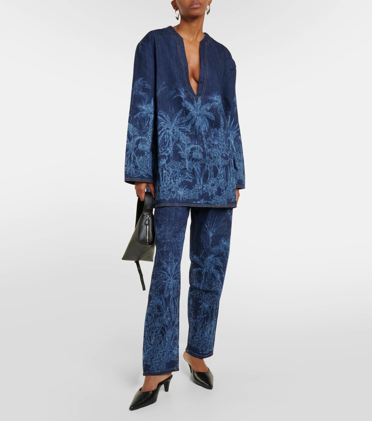 Alanui Jungle printed denim top