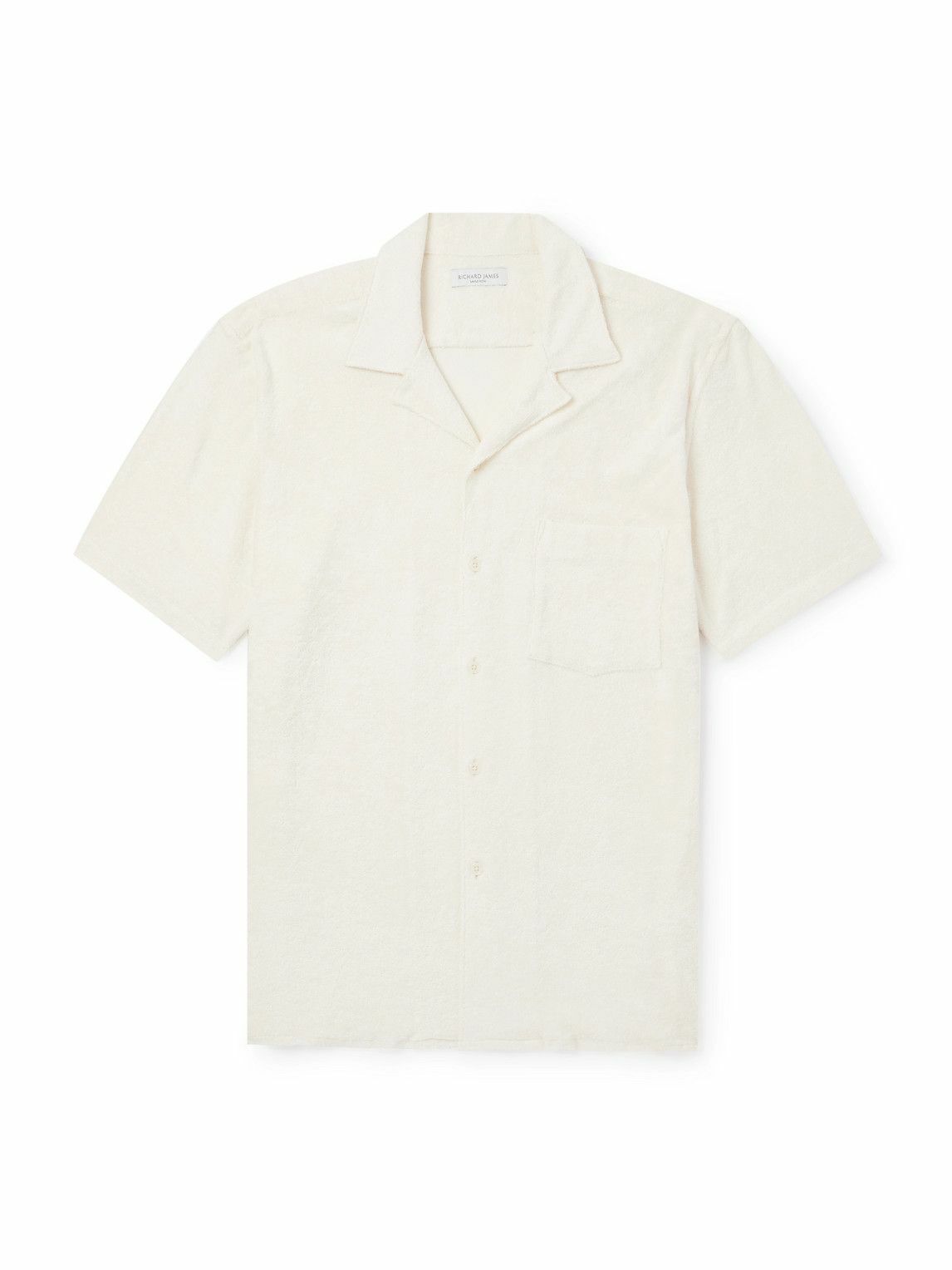 Richard James - Camp-Collar Cotton-Terry Shirt - Neutrals