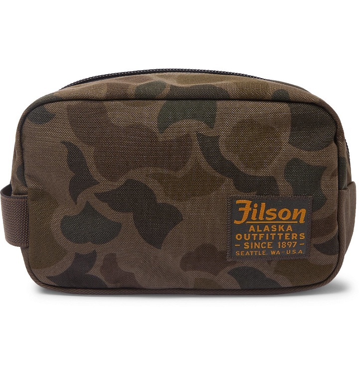 Photo: Filson - Limited Edition Camouflage-Print CORDURA Nylon Wash Bag - Green