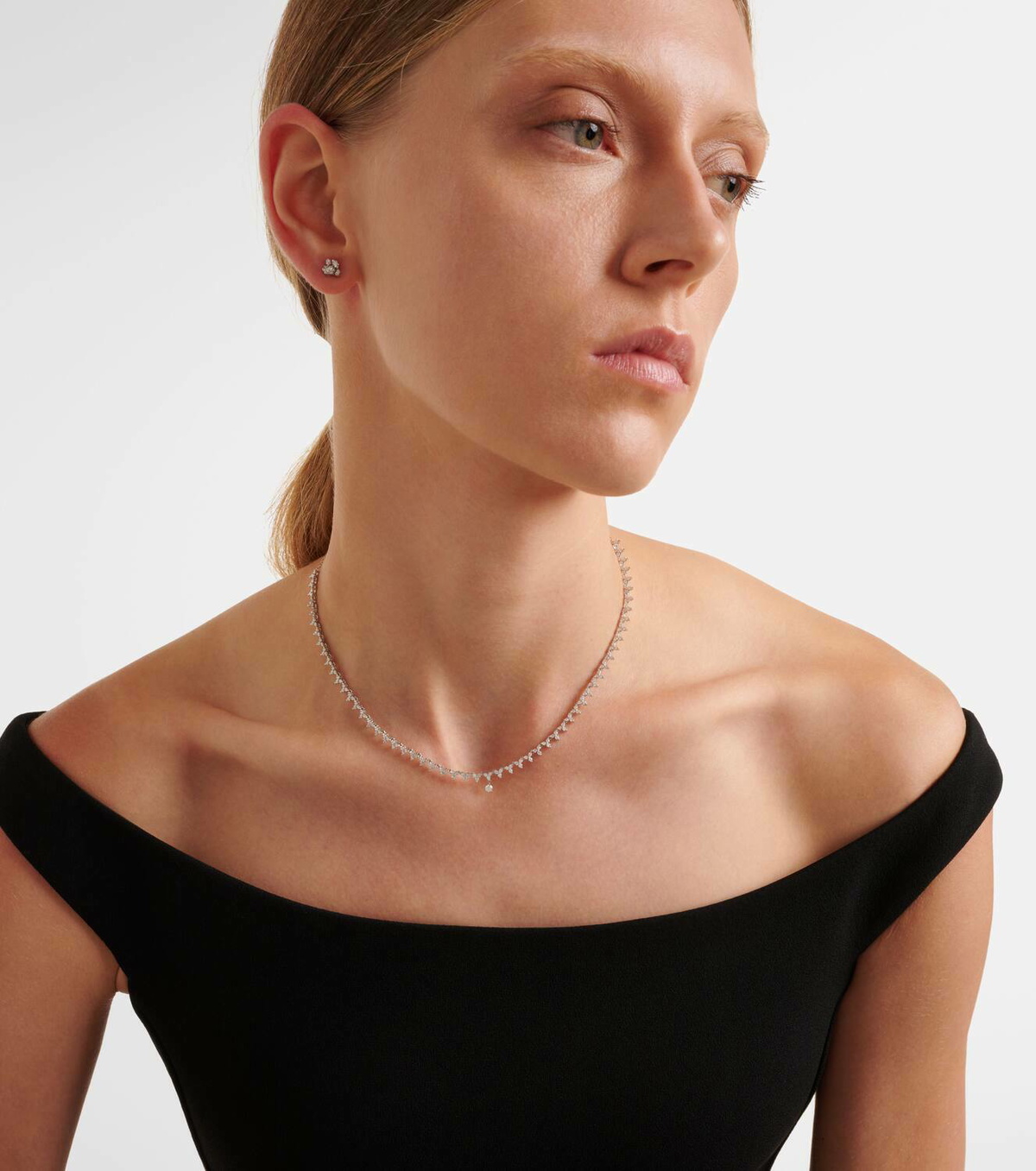 Persée 18kt white gold tennis necklace with diamonds
