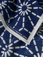 BLUE BLUE JAPAN - Printed Indigo-Dyed Cotton Pocket Square