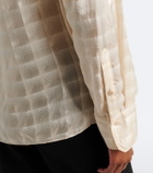 Dorothee Schumacher Airy Check tie-neck cotton and silk blouse