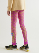 GUCCI - Logo-Jacquard Stretch-Knit Tights - Pink