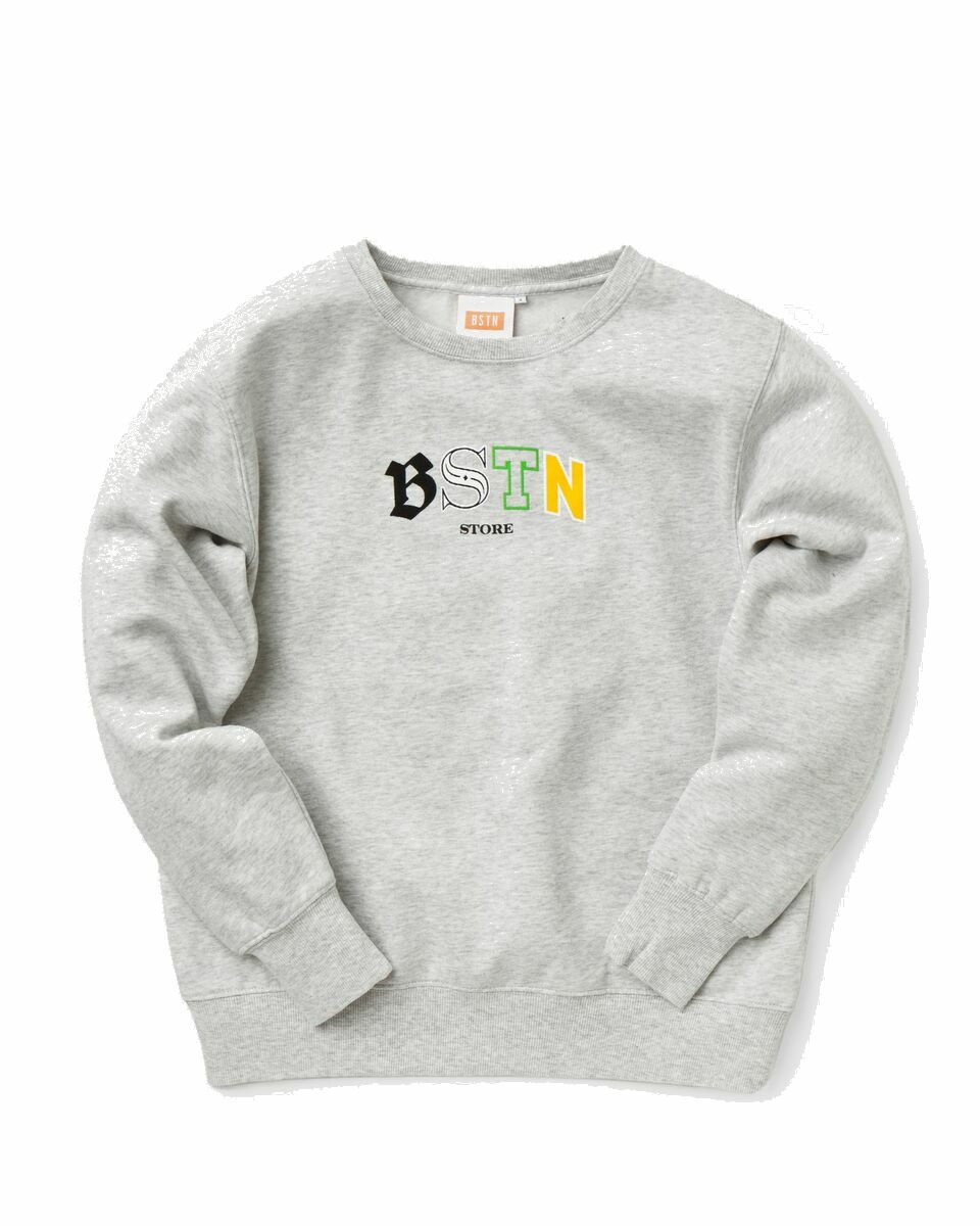 Photo: Bstn Brand Typo Crewneck Grey - Womens - Sweatshirts