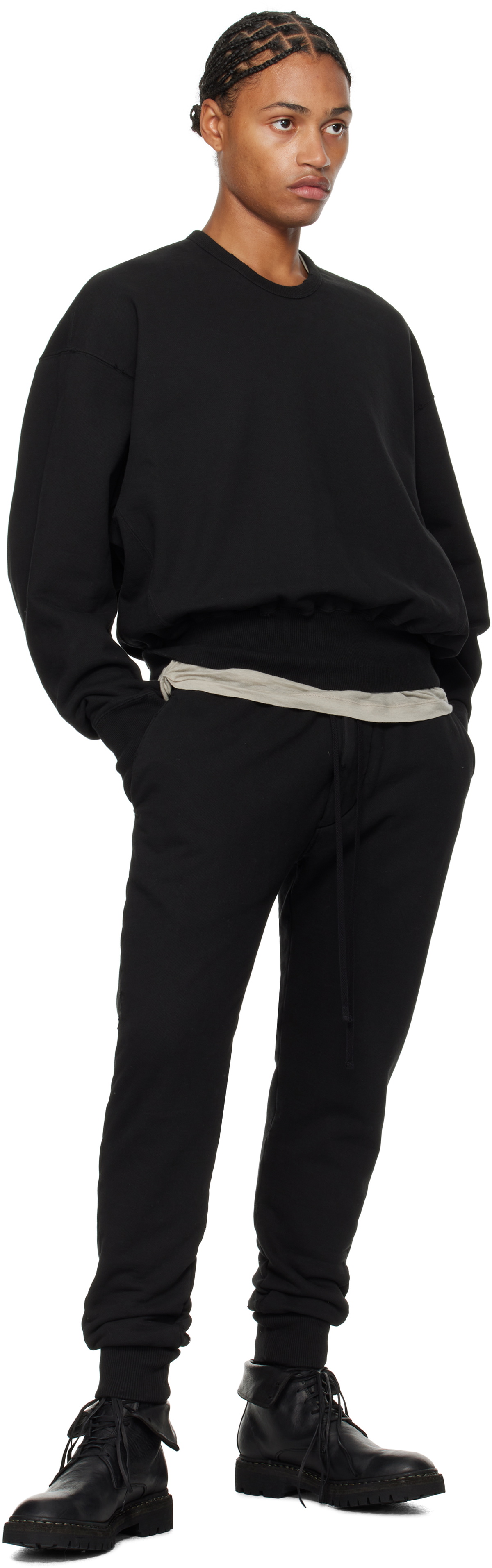 Julius Black Cotton Heavy Sweatpants