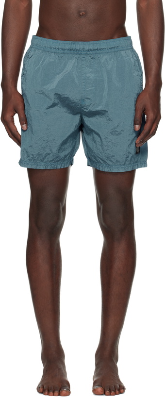 Photo: Stone Island Blue B100004 Nylon Metal Swim Shorts